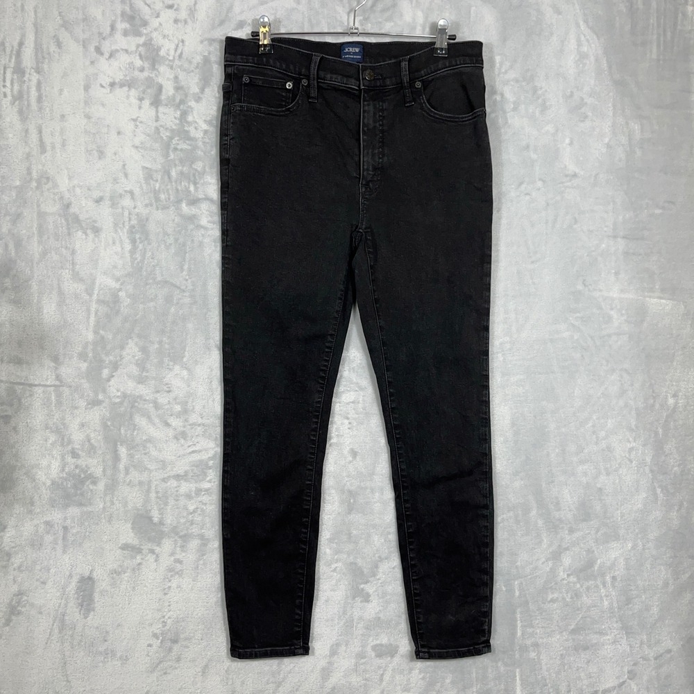J.Crew Women Jeans 30 Black 9" Mid-Rise Skinny Stretch Denim Casual Preppy
